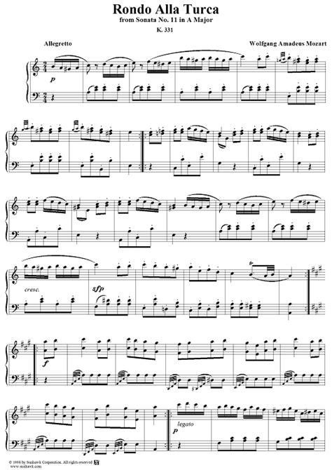 "המארש התורכי" מאת וולפגנג אמדאוס מוצרט